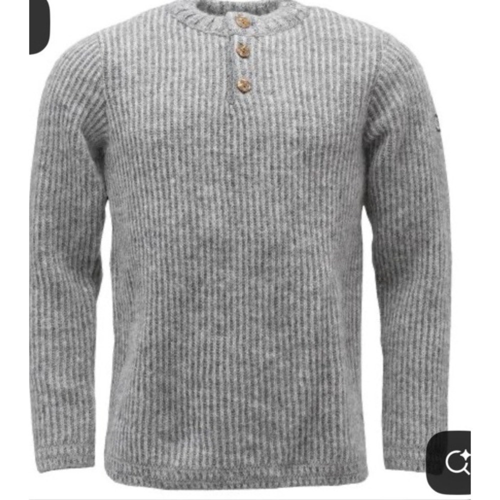Ice Wear Icelandic Wool Sweater Men's XL Ribbed knit Cabincore Nordic Button